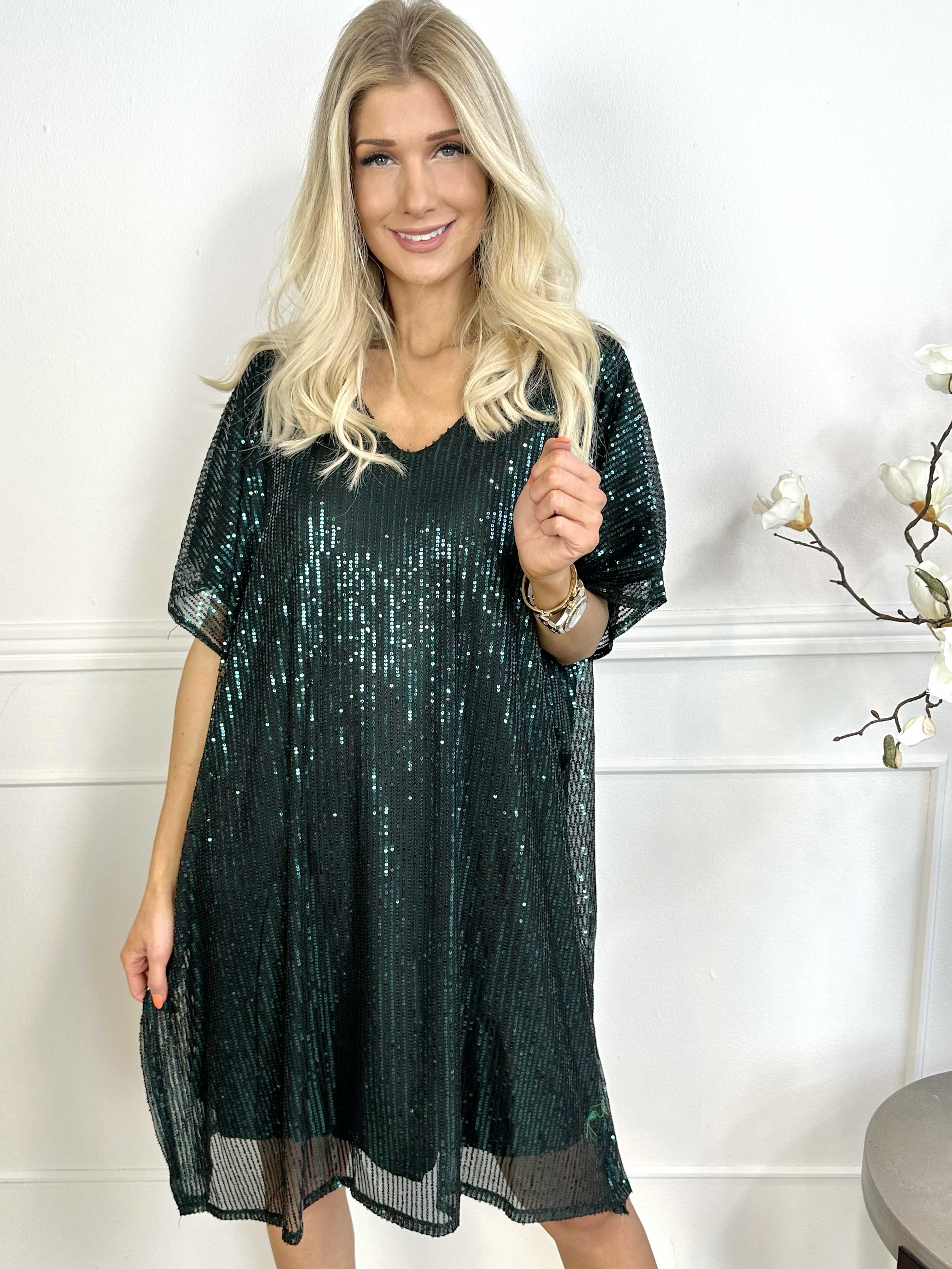 Azmina - Tunikakjole i løs pasform med pailletter